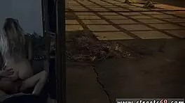 Bound girl orgasms in wild gangbang!