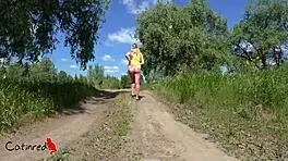 Teen 18+ flashes pussy outdoors and sucks for facial 😏