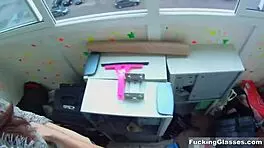 i watched teen dania in glasses get fucked hard on the balcony and cumshot