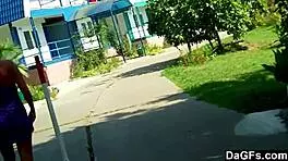 dagfs - she flashes ass outside and sucks me off