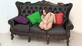 Coed Shanty A strips naked in miniskirt and heels for the camera