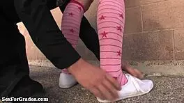 i'm a bad girl teen, but the teacher busted me... horny and shaved pussy