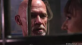 old master fucks deep throat slave rough