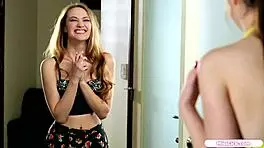 petite teen facesitting her lesbian gf