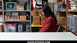 cute teen 18+ caught stealing blows mall cop