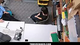 teenrobber - cute shoplifter caught on surveillance lets officer fuck her for no charges - penelope reed