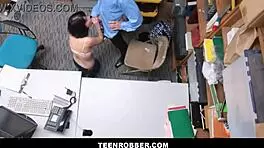 teenrobber - cute shoplifter caught on surveillance lets officer fuck her for no charges - penelope reed