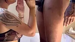 Interracial Teen With Big Tits Blows Big Black Cock In Bath For Cumshot