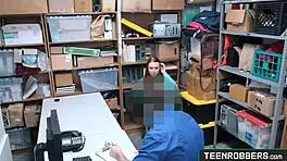 Redhead thief feels rough punishment in office
