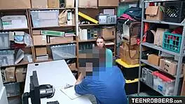 Redhead thief feels rough punishment in office