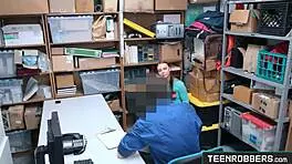 Redhead thief feels rough punishment in office