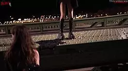 risky lesbian sex on the bridge?