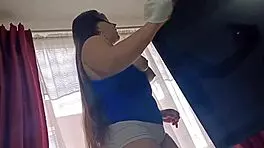 This slut employee lets me record her huge pussy getting fucked