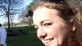 Girl from Park Takes 2 Black Cocks