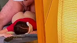 Intriguing how boyfriend surprises stepsister while I wash dishes in kitchen