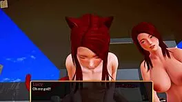 Redhead teen with small tits in my new family 500