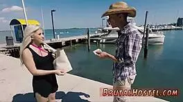 Brazilian blonde cutie Cristi Ann dominates with big tits and bdsm