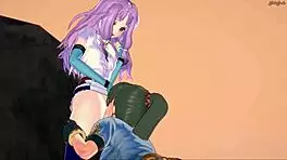 florina and lyn are having hot lesbian sex, with florina riding lyn's strapon in fire emblem hentai