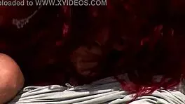 Sexy Redhead Teen Rides Big Cock Cowgirl at Beach to Cum