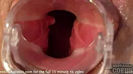 Wow! Teen Blonde Sarah's Pussy Gaped with Speculum in Closeup