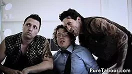 Petite teen in filthy foursome with uncle and father-in-law taboo fuck