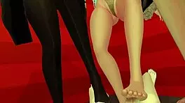 You get dominated by three hot girls' feet in VRChat