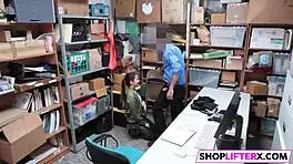 Teen shoplifter chooses big cock instead of police punishment