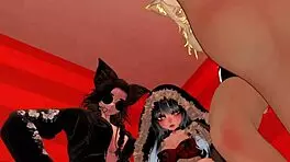 You get dominated by three hot girls' feet in VRChat