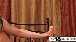 Hey babe, watch me, an Asian teen 18+, ride this dildo up close on My18teen!