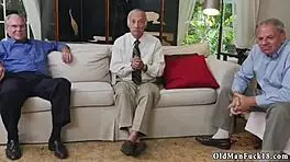 Blonde teen bathes old man in shower for cumshot. She finishes with a happy ending handjob.