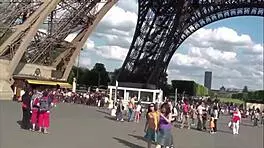 A cute girl gets fucked by two guys in a famous alley, public and outdoor.