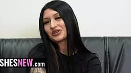 i'm gorgeous vikki valentine riding and getting creampie on first shoot