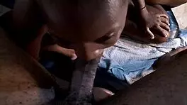 wow, thick ebony girl jerks boyfriend's monster dick, rides cowgirl, then slams a sloppy deepthroat!