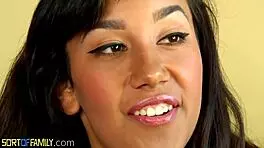 Black teen rides her stepdad's cock passionately