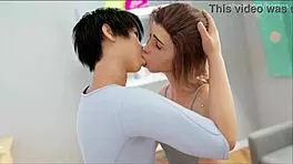 in milfy city, my virgin stepsister sees my big dick and swallows my cum.