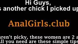 young girl stretches tight ass with toys for first anal