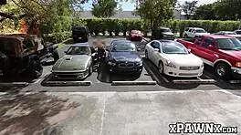 Handsome babe bangs to sell junk car in pawnshop