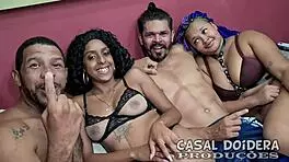 Amateur orgy with Mel Fadinha and Thai Kalifa getting cum