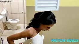 Brazilian petite teen Babi Fantinni dominates in bareback anal sex