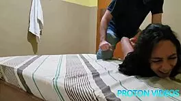 Brazilian petite teen Babi Fantinni dominates in bareback anal sex