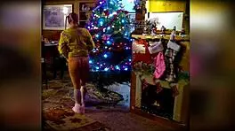 busty teen amateur cumming hard for christmas fuck