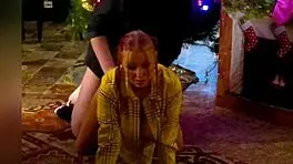 busty teen amateur cumming hard for christmas fuck