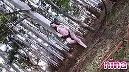 Solo Teen 18+ Lesbian Fingers Her Wet Pussy Outdoors