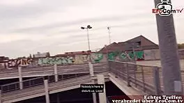 Sex in parking garage with picked up slut