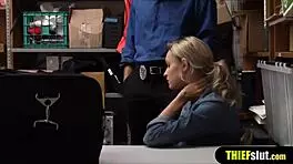 Blonde Shoplifter Roughly Punished And Fucked By Mall Officer In Office
