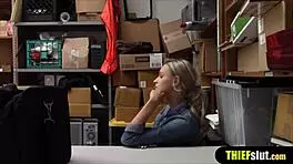 Blonde Shoplifter Roughly Punished And Fucked By Mall Officer In Office
