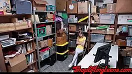 Tiny Teen 18+ Thief Caught on Cam with Guard