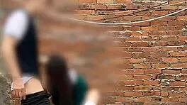 She sucks her classmate's cock behind the school classrooms in this public Mexican sex video.