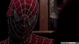 brooklyn lee moans as she takes spider man's big cock in doggystyle