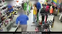 Dude cucked as teen Joseline Kelly drilled hard by twisted guard in shop